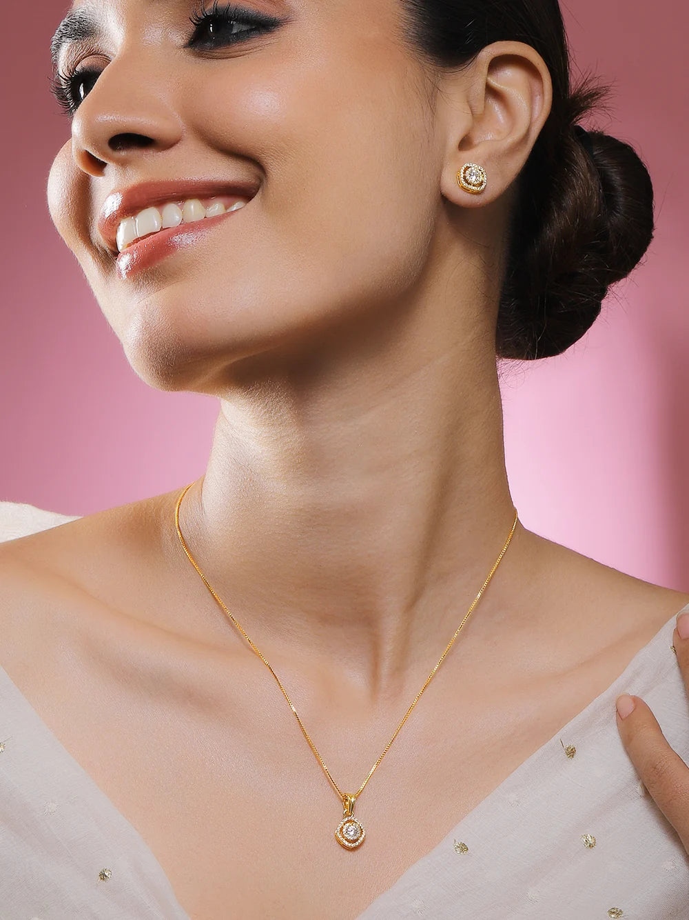 American Diamond Zirconia Necklace Set