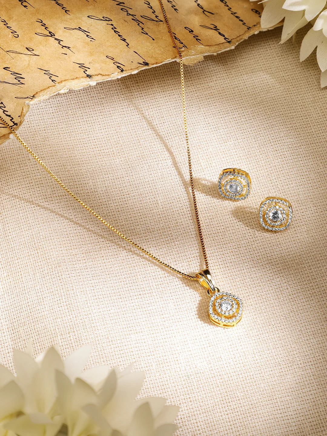 American Diamond Zirconia Necklace Set
