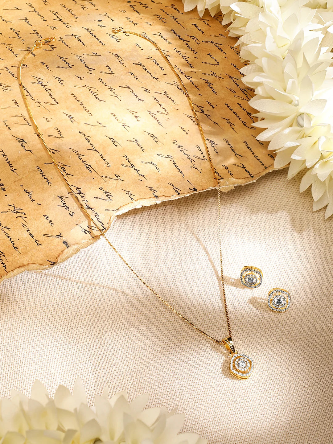 American Diamond Zirconia Necklace Set