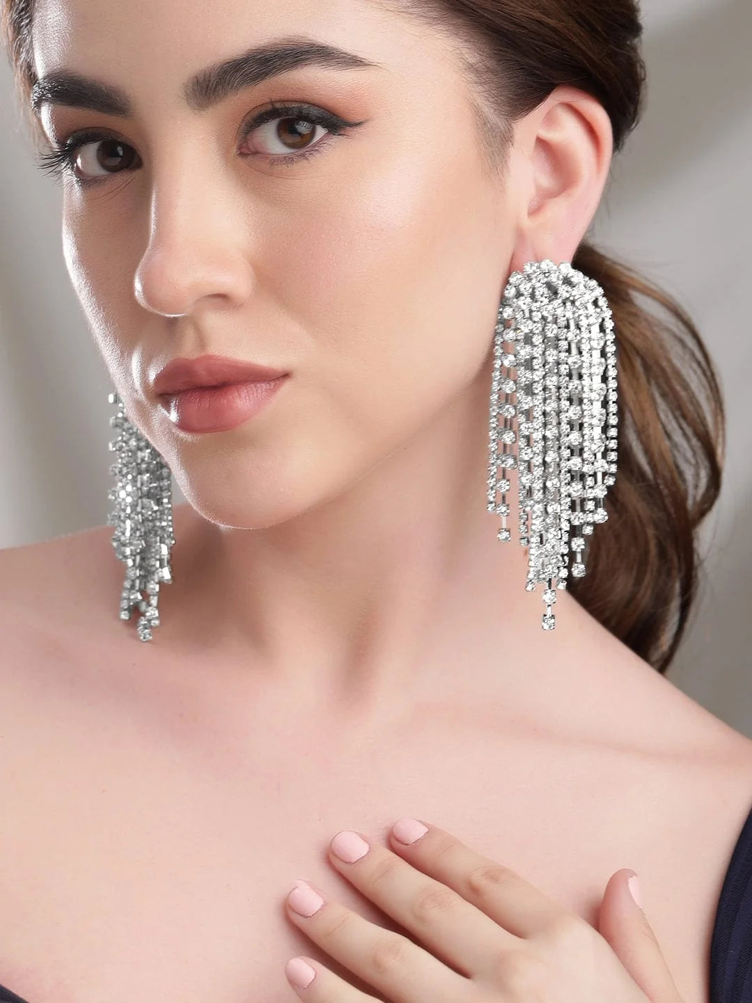 Party Luxe American Diamond Zirconia Danglers